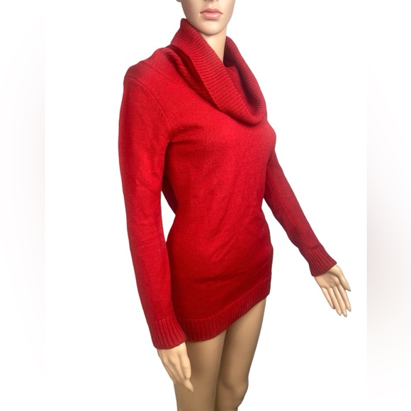 Forever 21 Red Cowlneck Long Sleeve Women’s Sweater Slim Fit Size Small - Picture 8 of 10